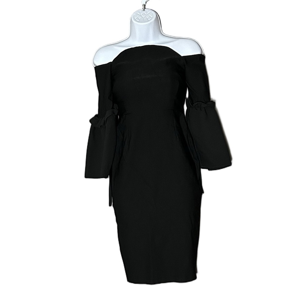 Vesper Elegant Black Off-Shoulder Dress